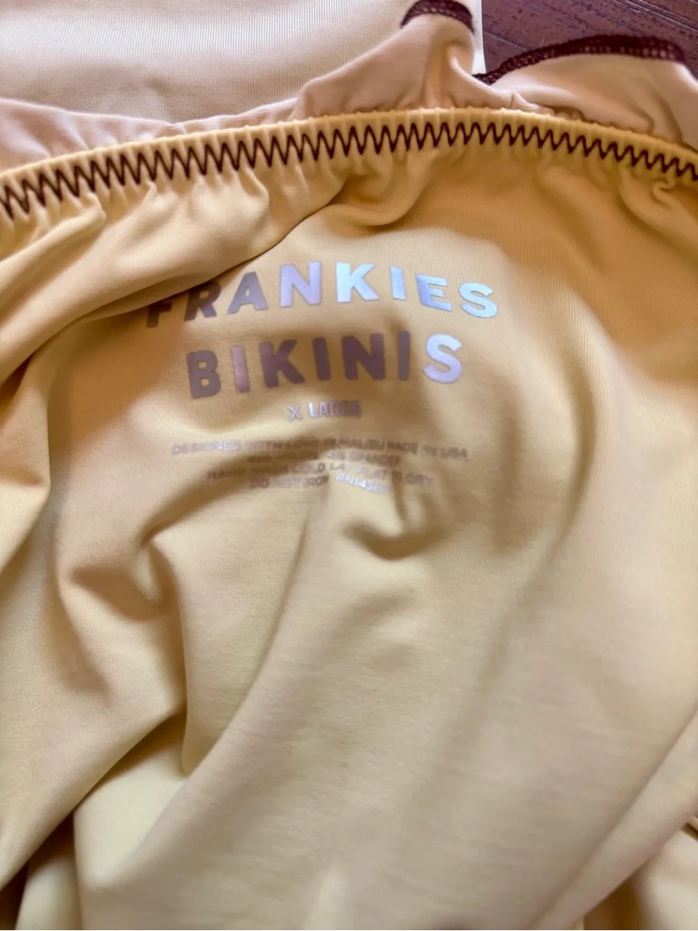Rare! Frankie’s bikinis x Gigi HADID yellow fawn top and shorts set